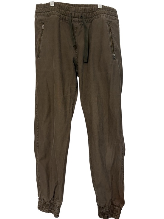 TNA Pants - Women TNA Olive Green Drawstring Fleece Jogger Pants Sz 2 100% cotton Athleisure